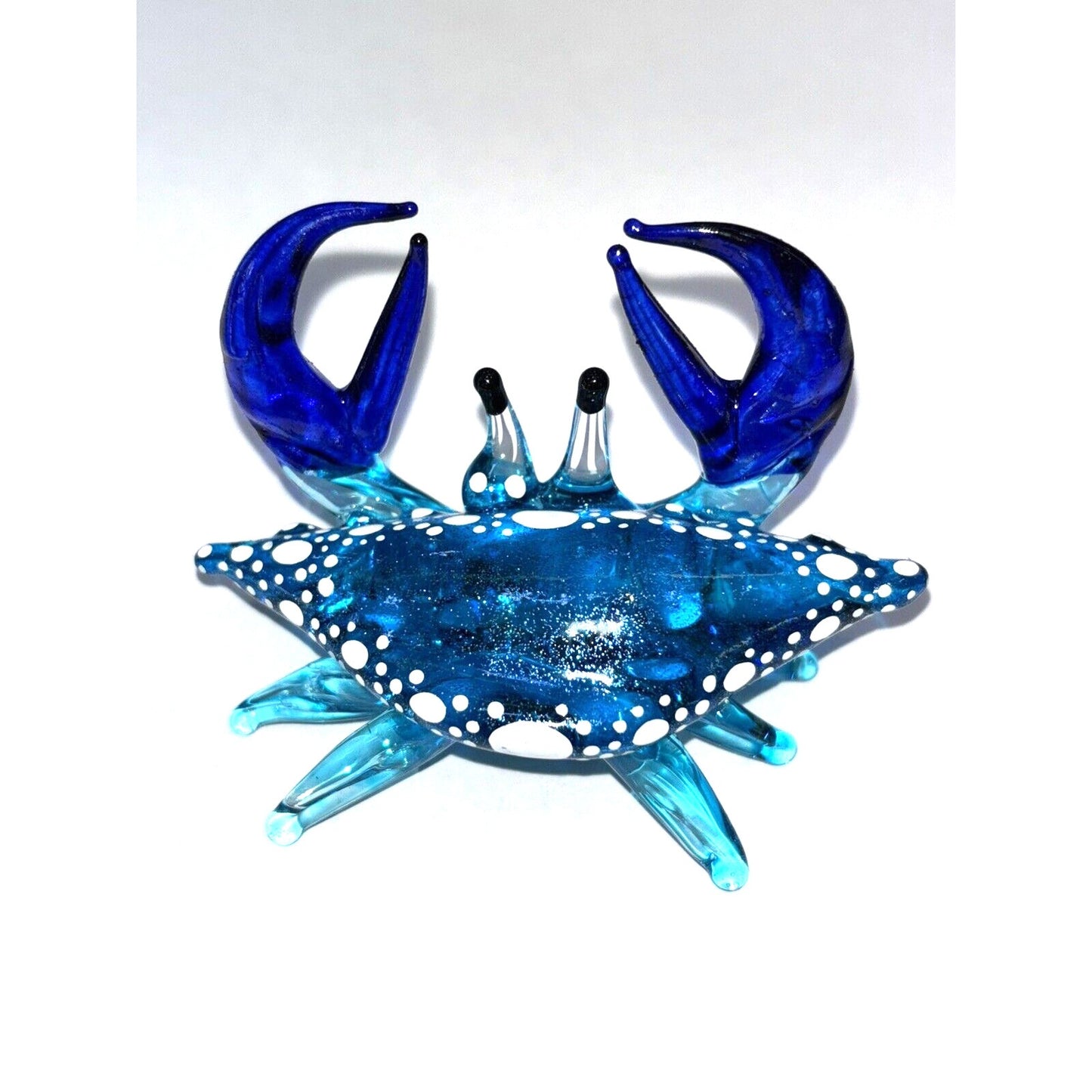 Small Miniature Crab Figurine Hand Blown Glass