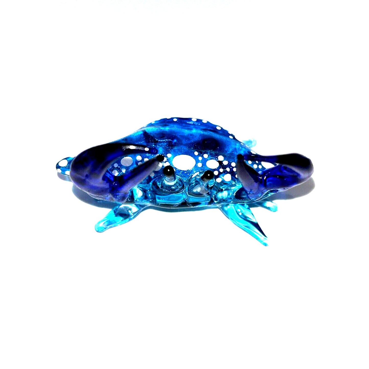 Small Miniature Crab Figurine Hand Blown Glass