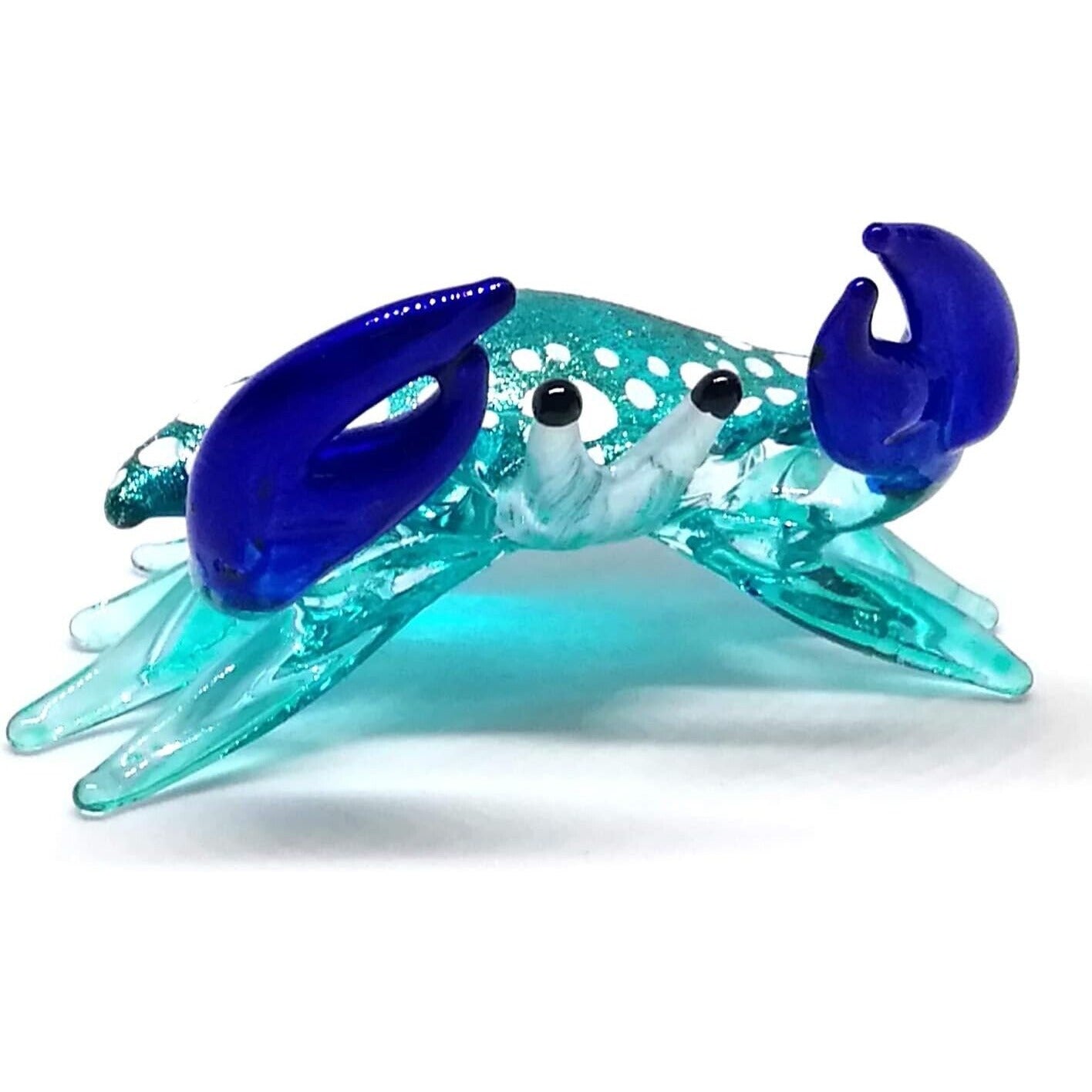 Small Miniature Crab Figurine Hand Blown Glass