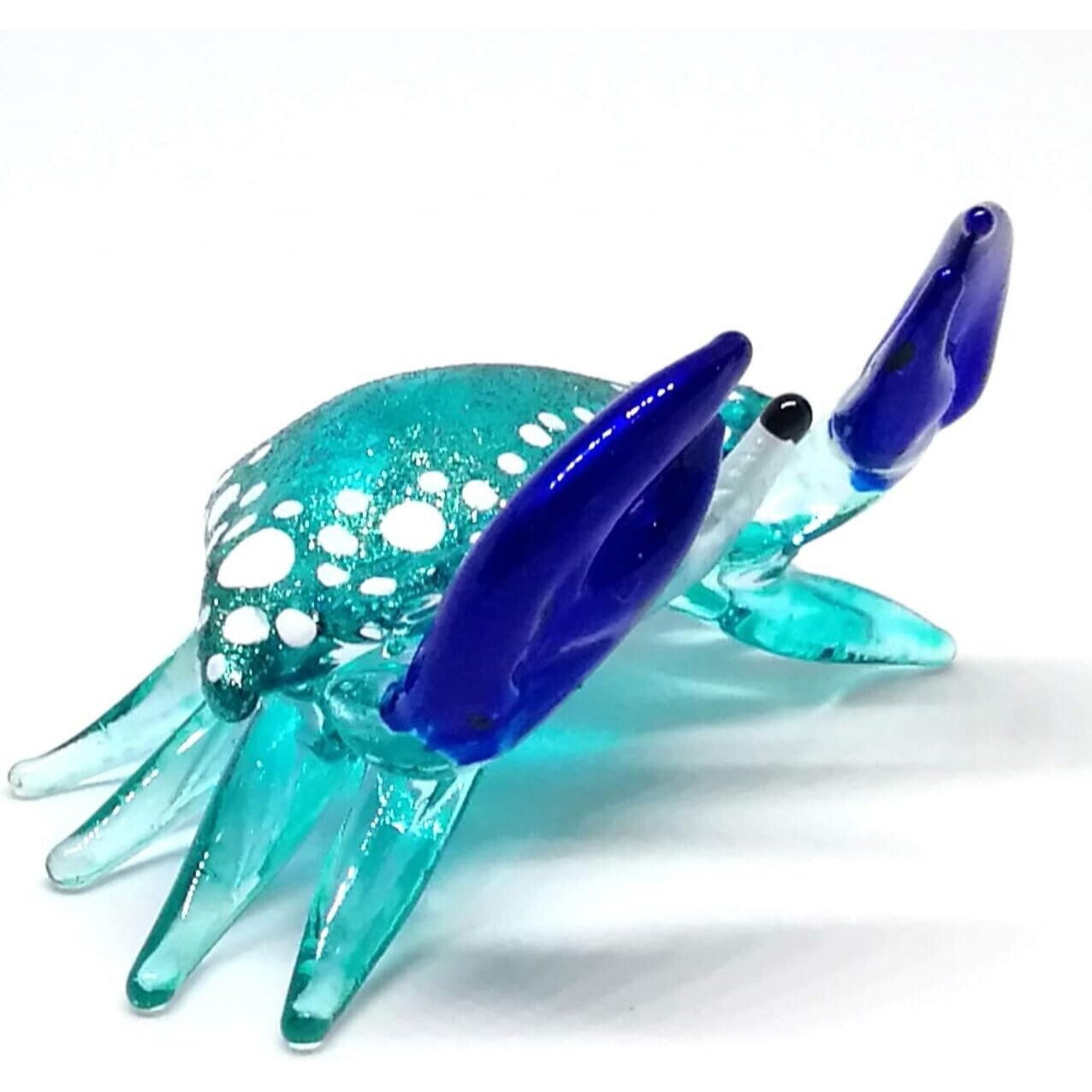 Small Miniature Crab Figurine Hand Blown Glass