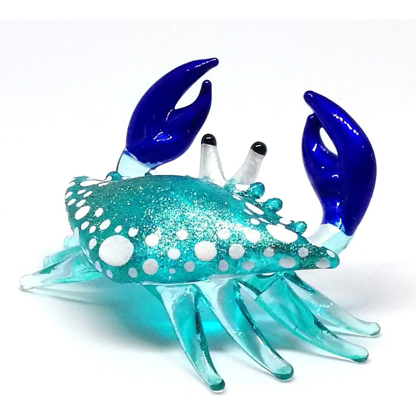 Small Miniature Crab Figurine Hand Blown Glass