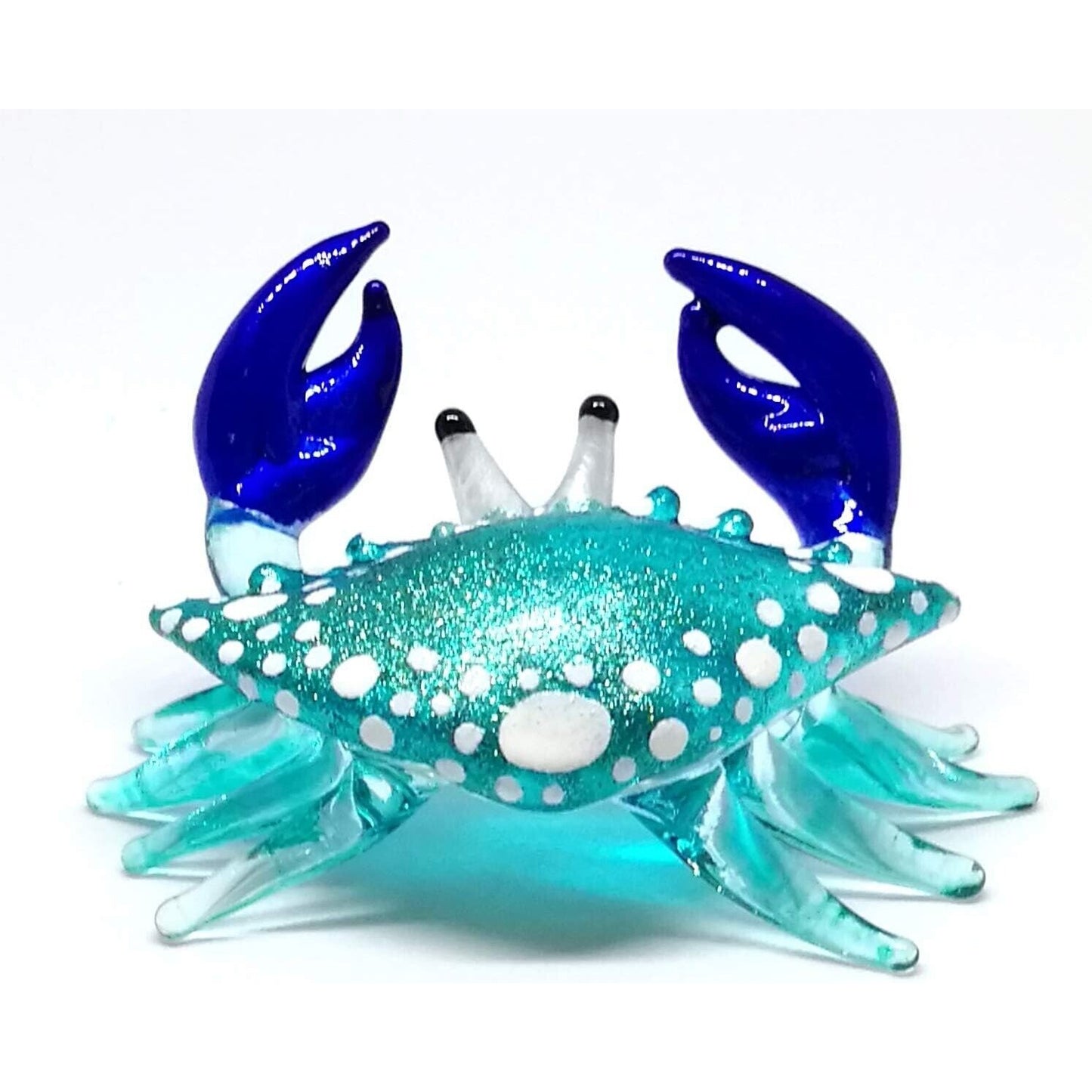 Small Miniature Crab Figurine Hand Blown Glass