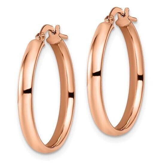 Leslie's 10K Rose Gold Polished Hoop Earrings