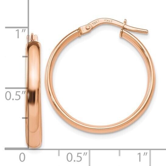 Leslie's 10K Rose Gold Polished Hoop Earrings