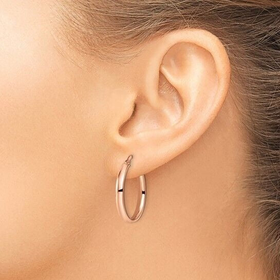 Leslie's 10K Rose Gold Polished Hoop Earrings