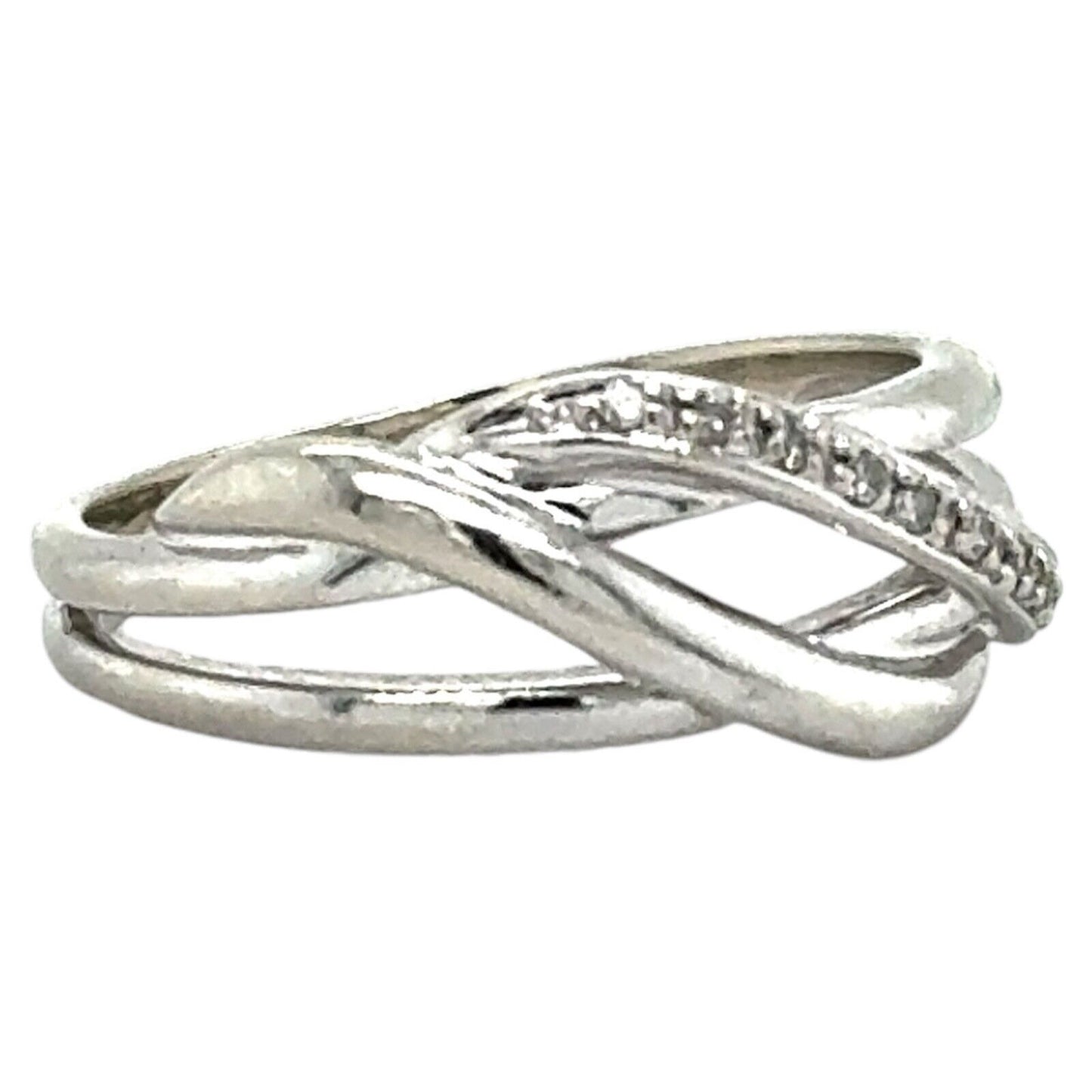 10k White Gold Diamond Ring 4.6g Size 9.5