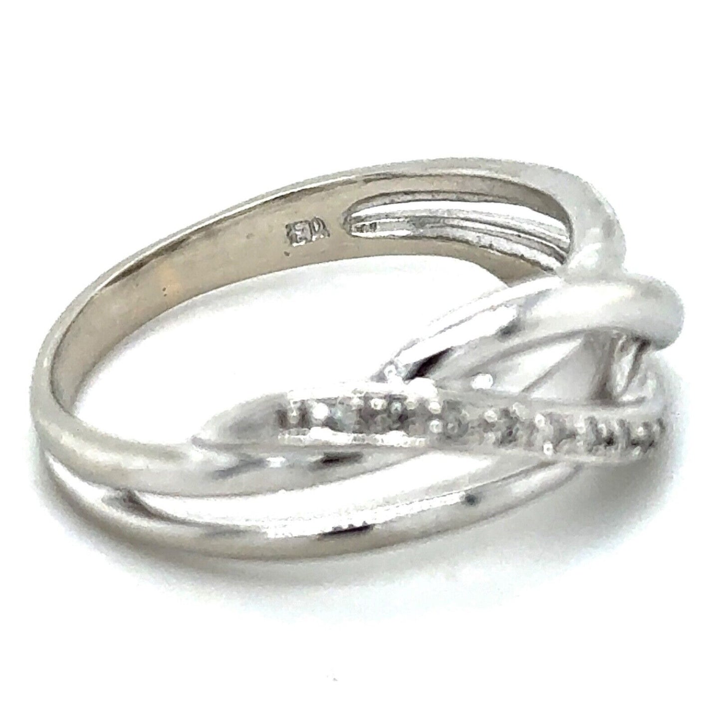 10k White Gold Diamond Ring 4.6g Size 9.5