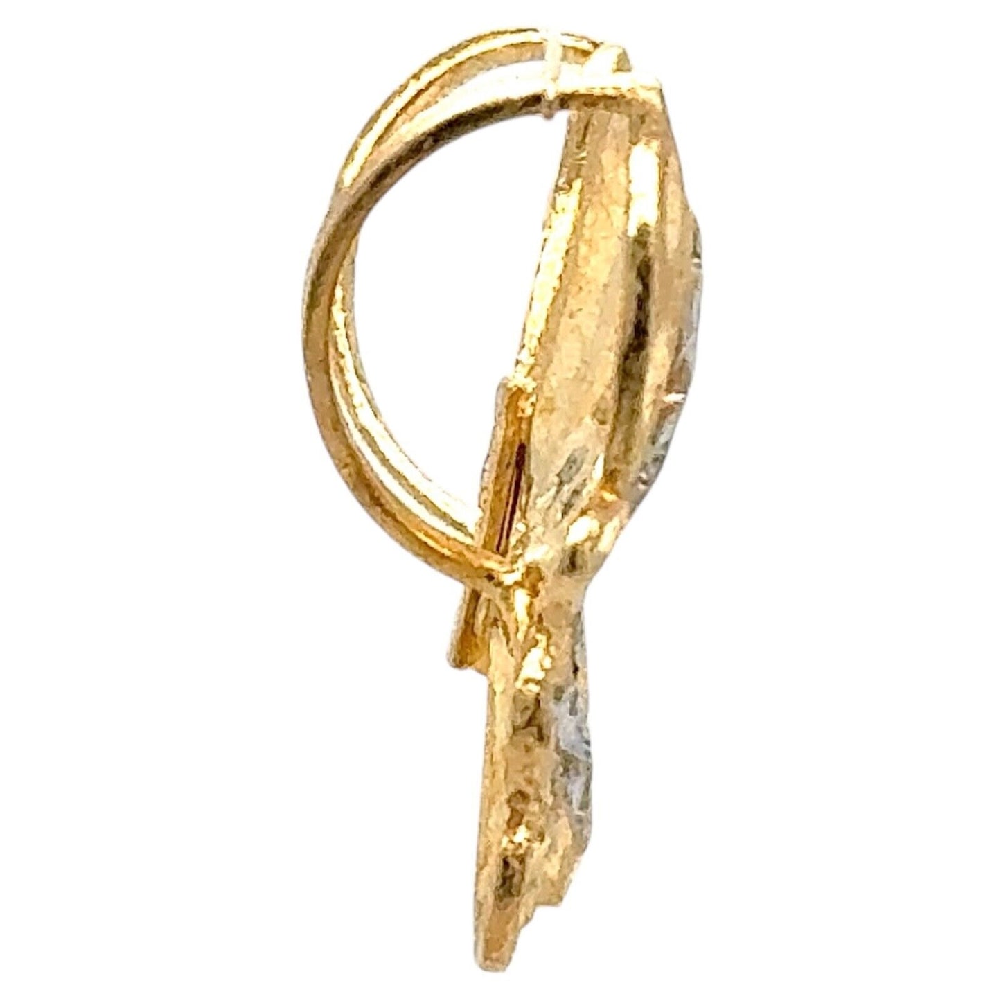 14k White and Yellow Gold Butterfly Pendant Charm 2.0g