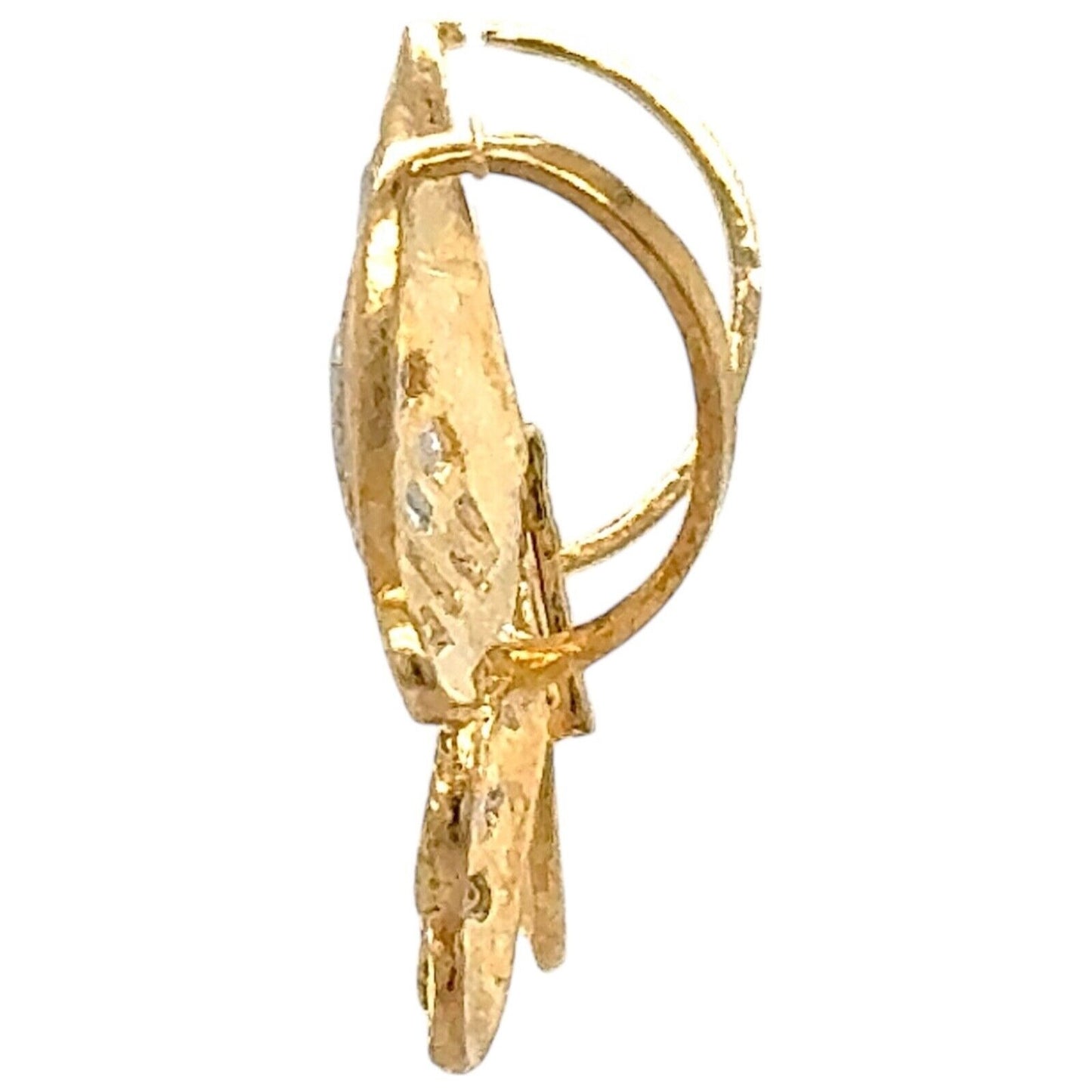 14k White and Yellow Gold Butterfly Pendant Charm 2.0g