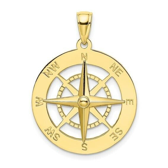 10K Yellow Gold Nautical Compass Charm