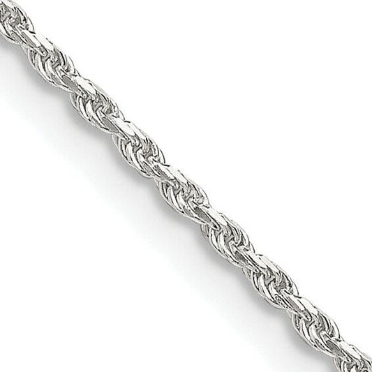Sterling Silver 1.5mm Diamond-cut 18 inch Rope Chain