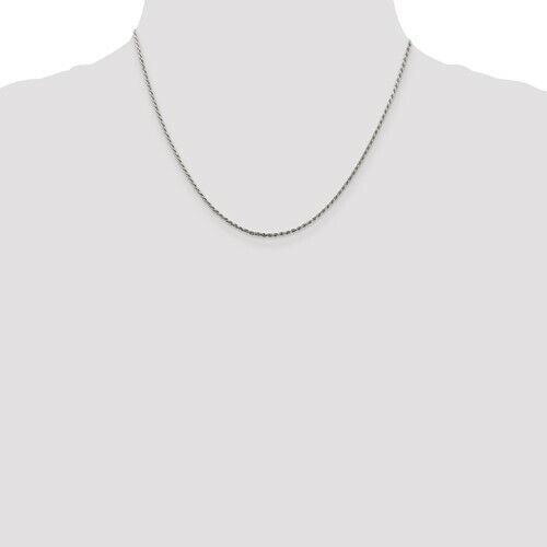 Sterling Silver 1.5mm Diamond-cut 18 inch Rope Chain