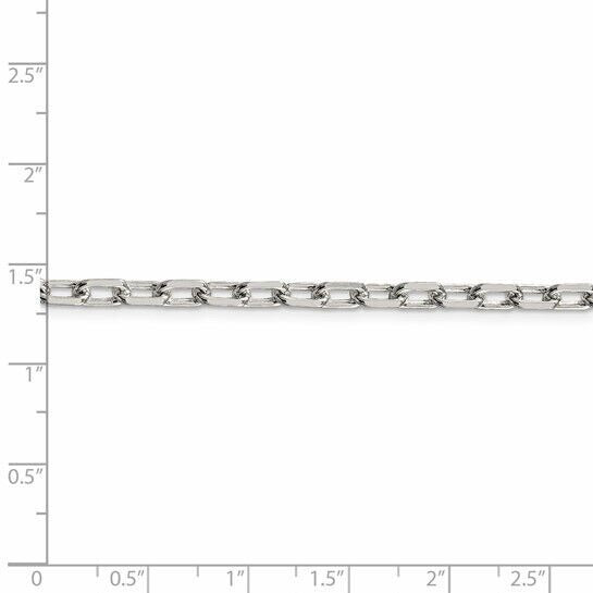 Amore La Vita Sterling Silver 4.3mm Diamond-cut 7 inch Open Link Cable Bracelet