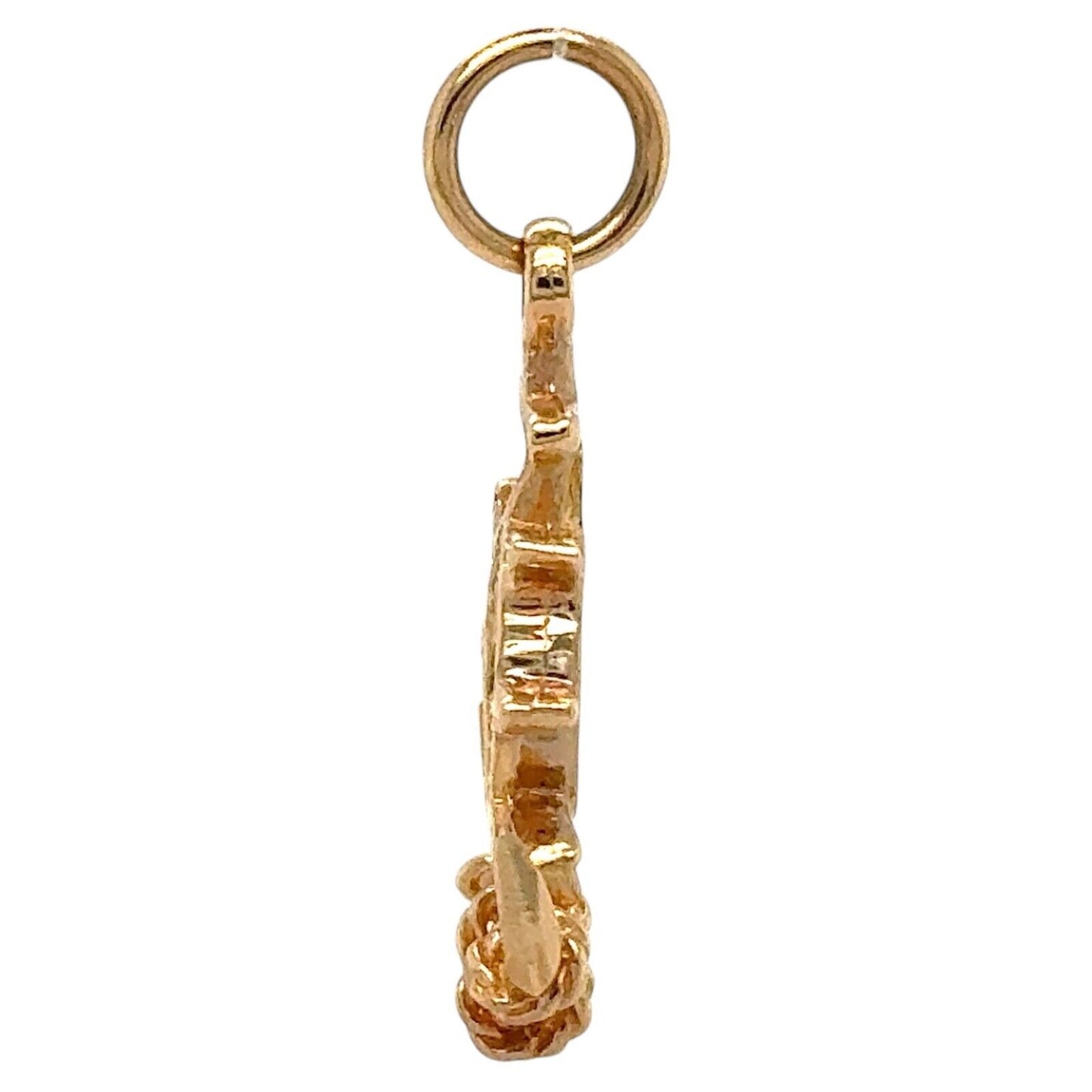 Anchor with Wheel 14k Yellow Gold Pendant Charm 1.8g