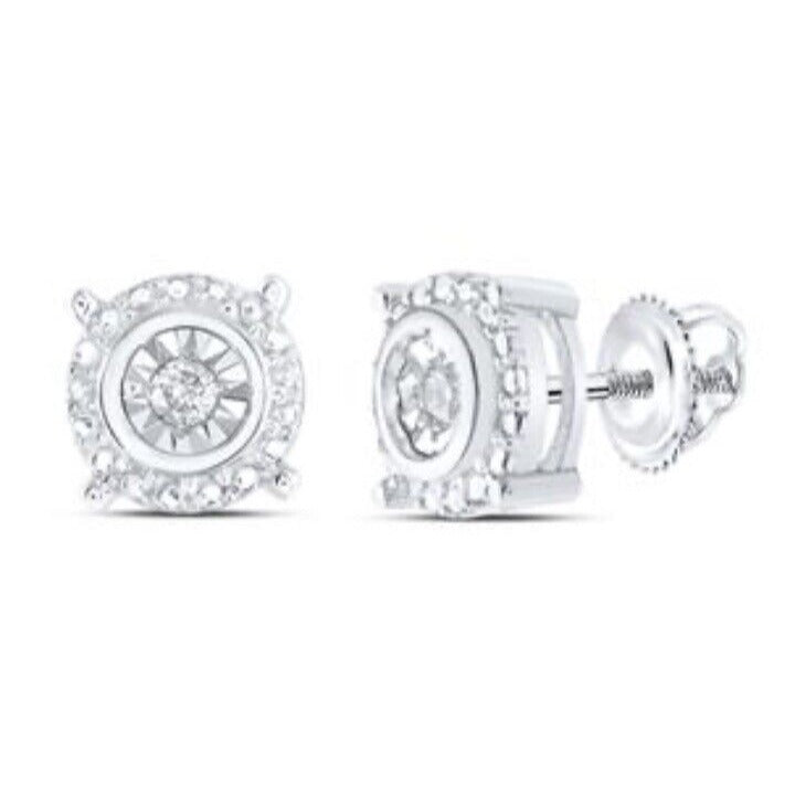 Sterling Silver 1/20ct Round Diamond Stud Earrings