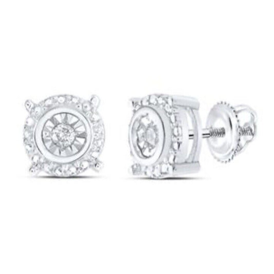 Sterling Silver 1/20ct Round Diamond Stud Earrings