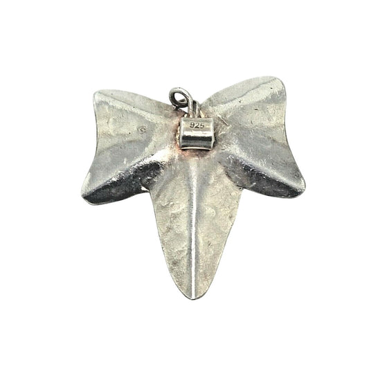 Vintage Solid .925 Sterling Silver Floral Pendant 7.4g Leaf Design