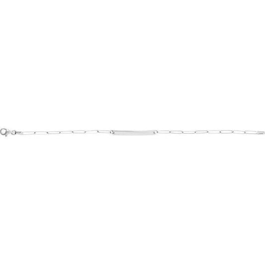 Sterling Silver Paperclip Bracelet 7 inch with Bar ID Bracelet