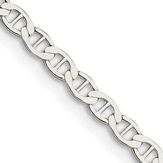 925 Sterling Silver 3.1mm Flat Anchor Chain Necklace 20 Inches
