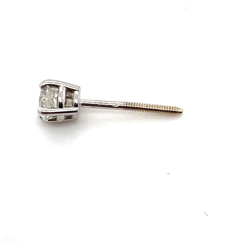 1/2 Ctw Diamond Stud Earrings Real Solid 18k White Gold With 14k Backs 1.0g Clarity SI 2-3