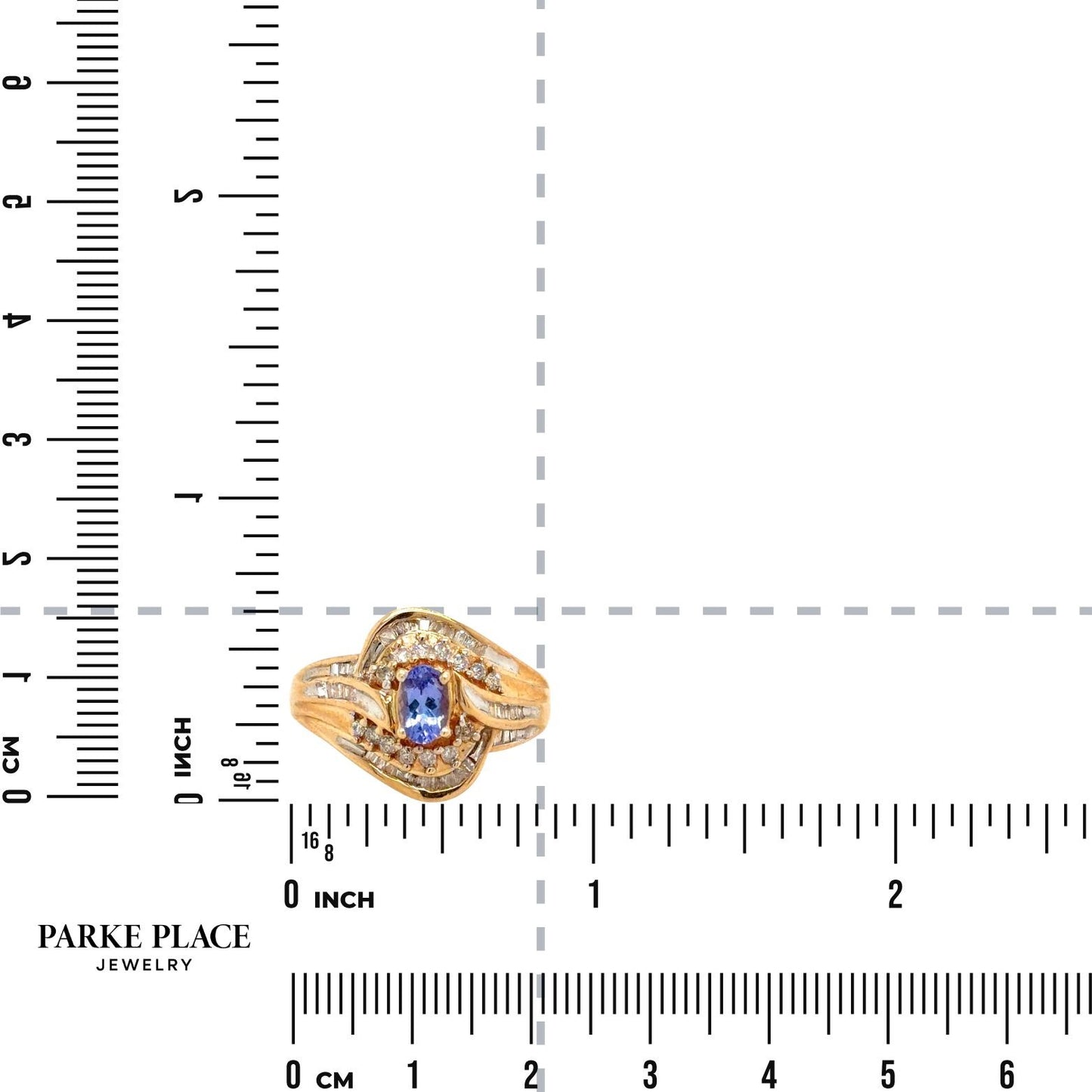 Diamond & Tanzanite 10k Yellow Gold Cocktail Ring 5.2g Size 7.25