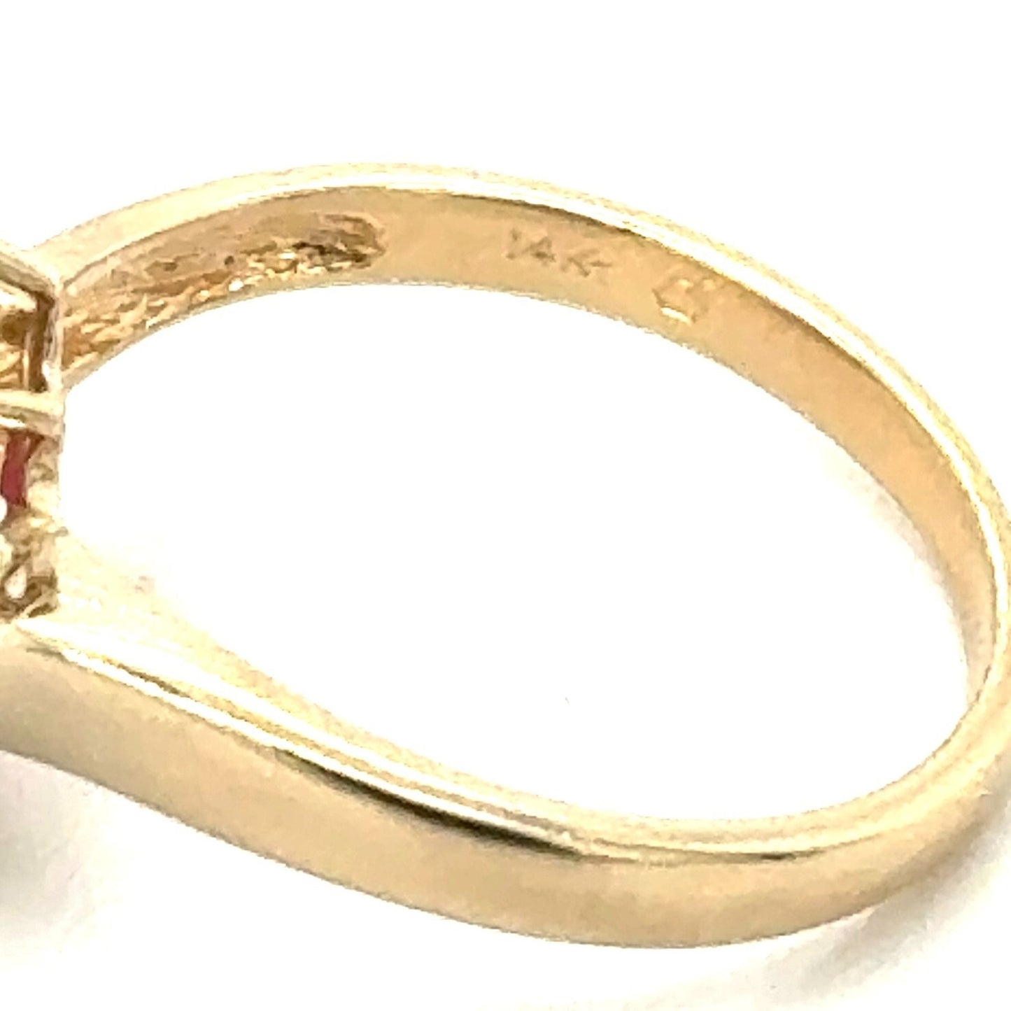 3/4ct Created Ruby With 1/4ctw Diamond 14k Yellow Gold Ring 3.2g Size 6.25