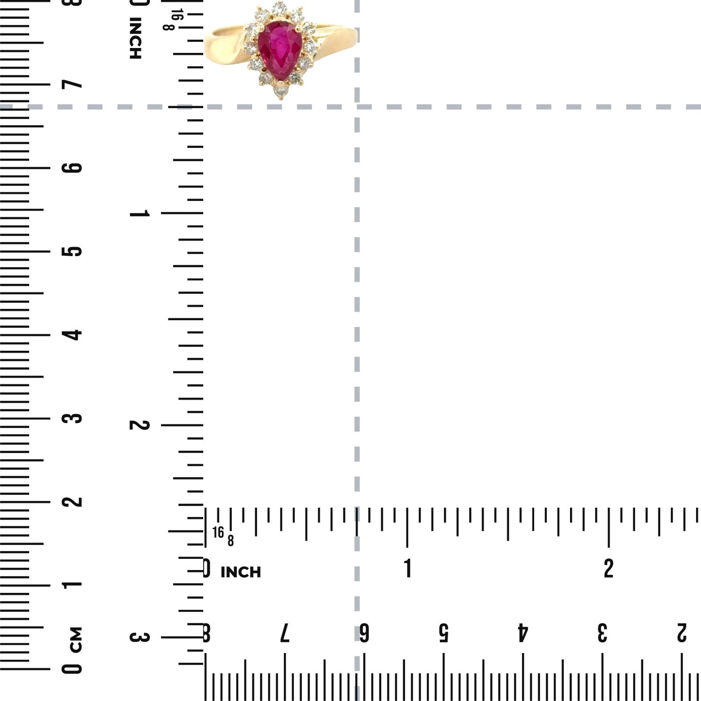 3/4ct Created Ruby With 1/4ctw Diamond 14k Yellow Gold Ring 3.2g Size 6.25