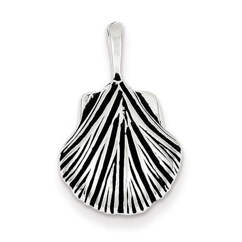 Sterling Silver Antiqued Seashell Charm Pendant 925