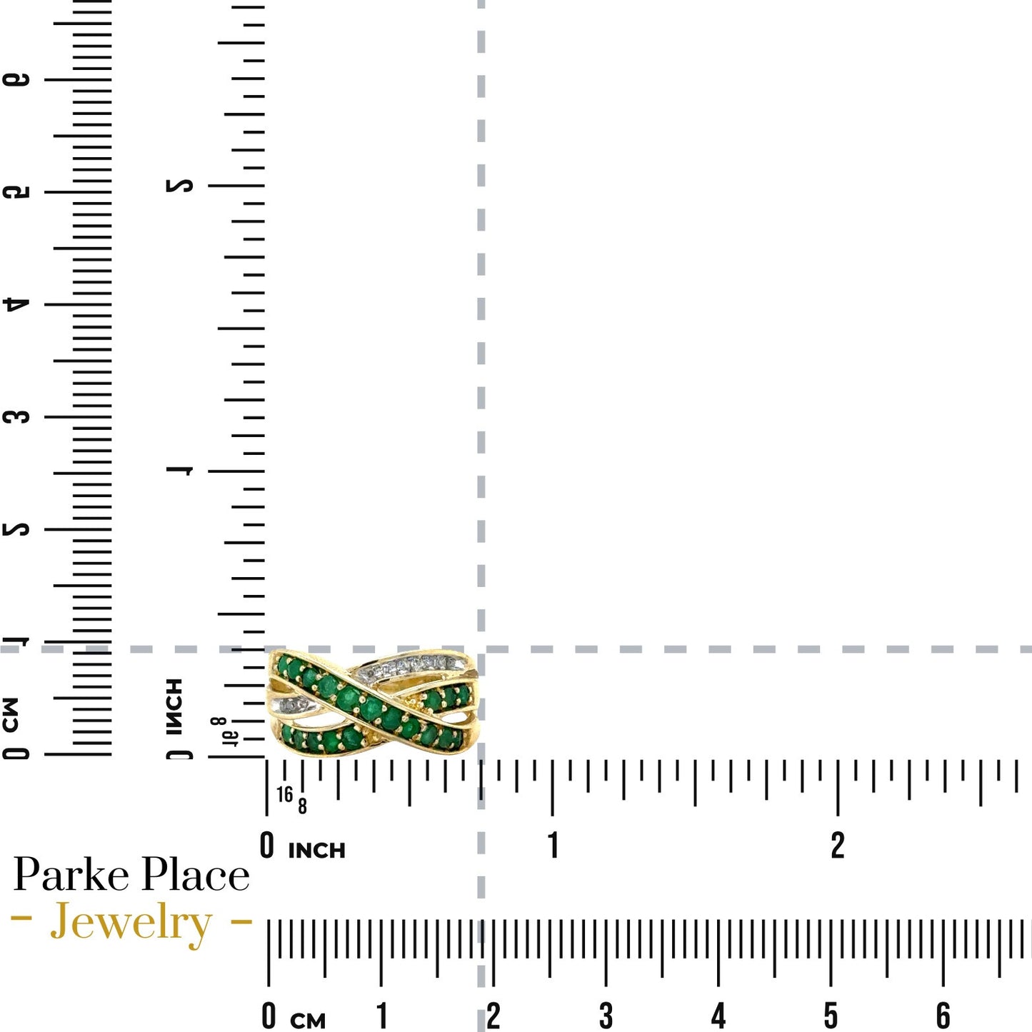 Emerald and Diamond 10k Yellow Gold Ring 3g Size 7
