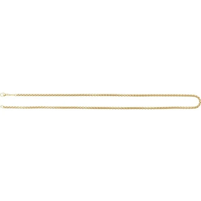14K Yellow Gold-Filled 1.8mm Rounded Box Chain Necklace 18" Lobster Clasp