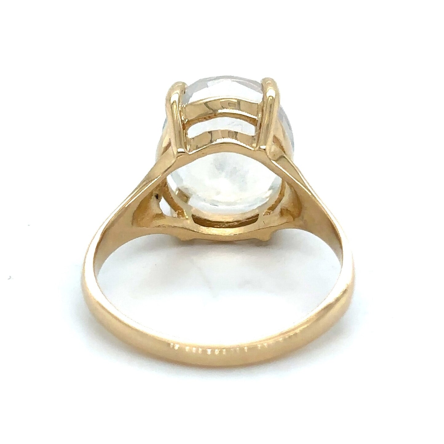 10K Yellow Gold Solitaire Opalite Ring 3.0g Size 6.75
