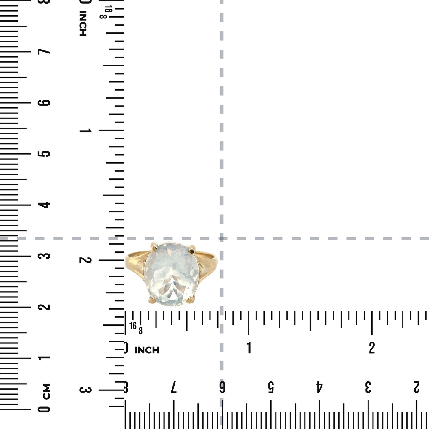 10K Yellow Gold Solitaire Opalite Ring 3.0g Size 6.75