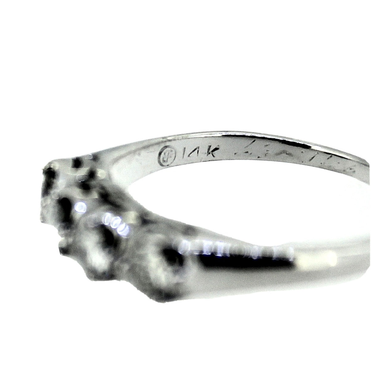 1/2ctw Diamond 14k White Gold Band Ring 2.6g Size 6.5