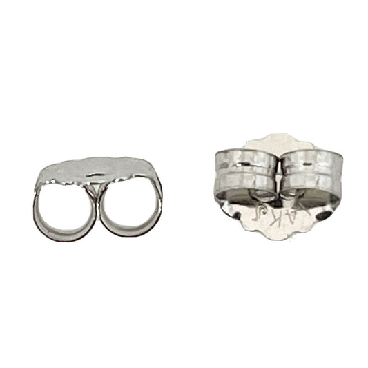 Set of 2 Real 14K White Gold Ultra-Lightweight Friction Earring Back 4.2 mm