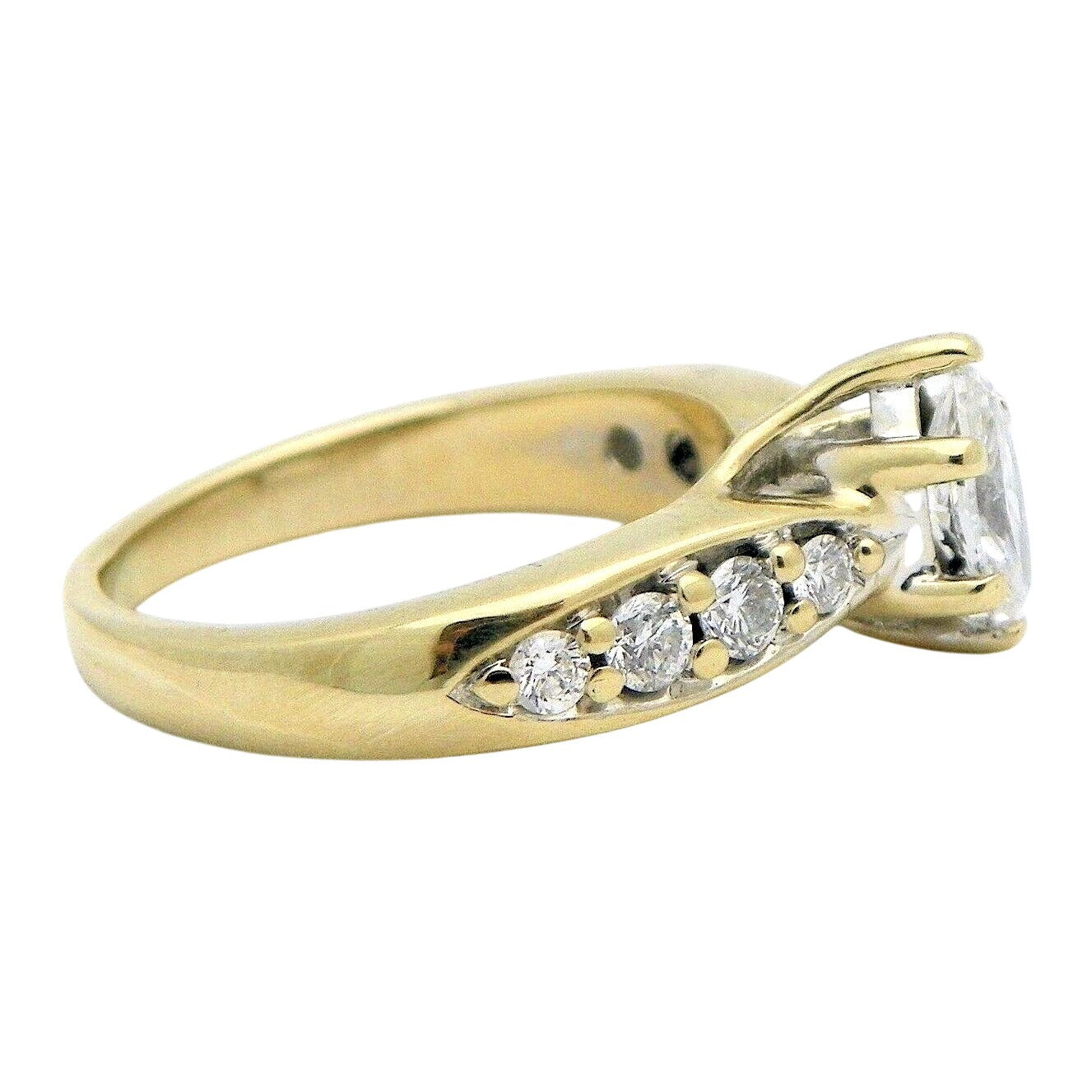 1.25 ct DIAMOND Solitaire Ring d 18kw White GOLD 4.6g SIZE 4.75
