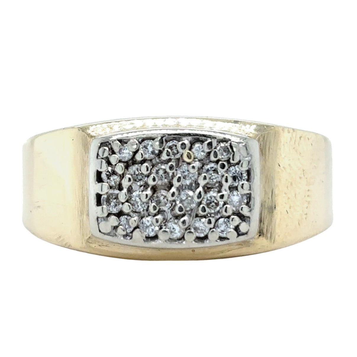 10k Yellow Gold 1/10ctw Diamond Cluster Size 10.75 Ring 9.1g