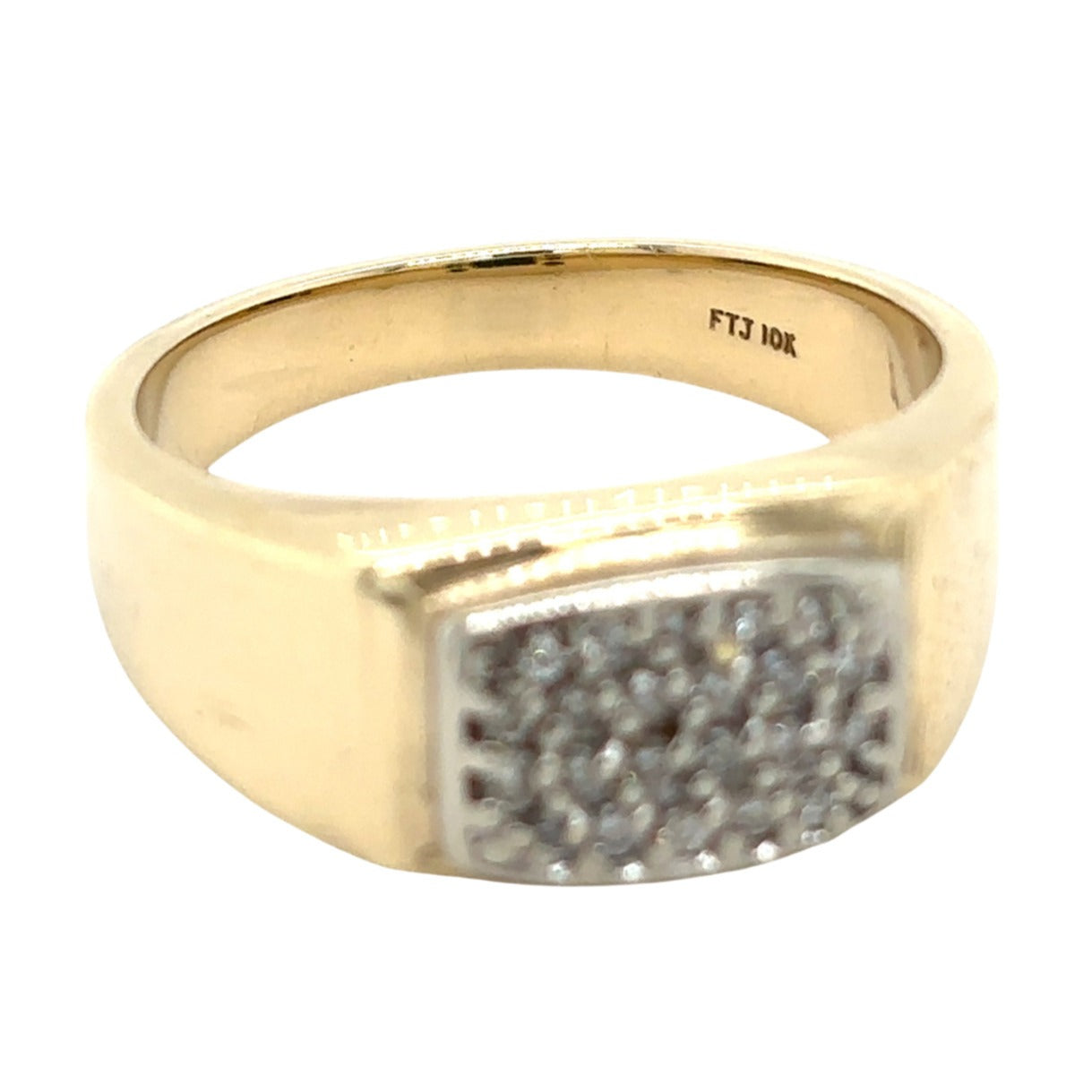 10k Yellow Gold 1/10ctw Diamond Cluster Size 10.75 Ring 9.1g