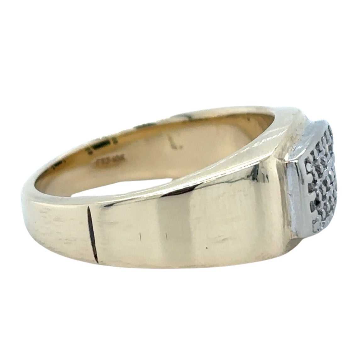 10k Yellow Gold 1/10ctw Diamond Cluster Size 10.75 Ring 9.1g