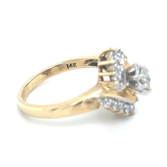 Keepsake 14k Yellow Gold 1/2ctw Diamond Size 5.5 Cluster Cocktail Ring 4.3g
