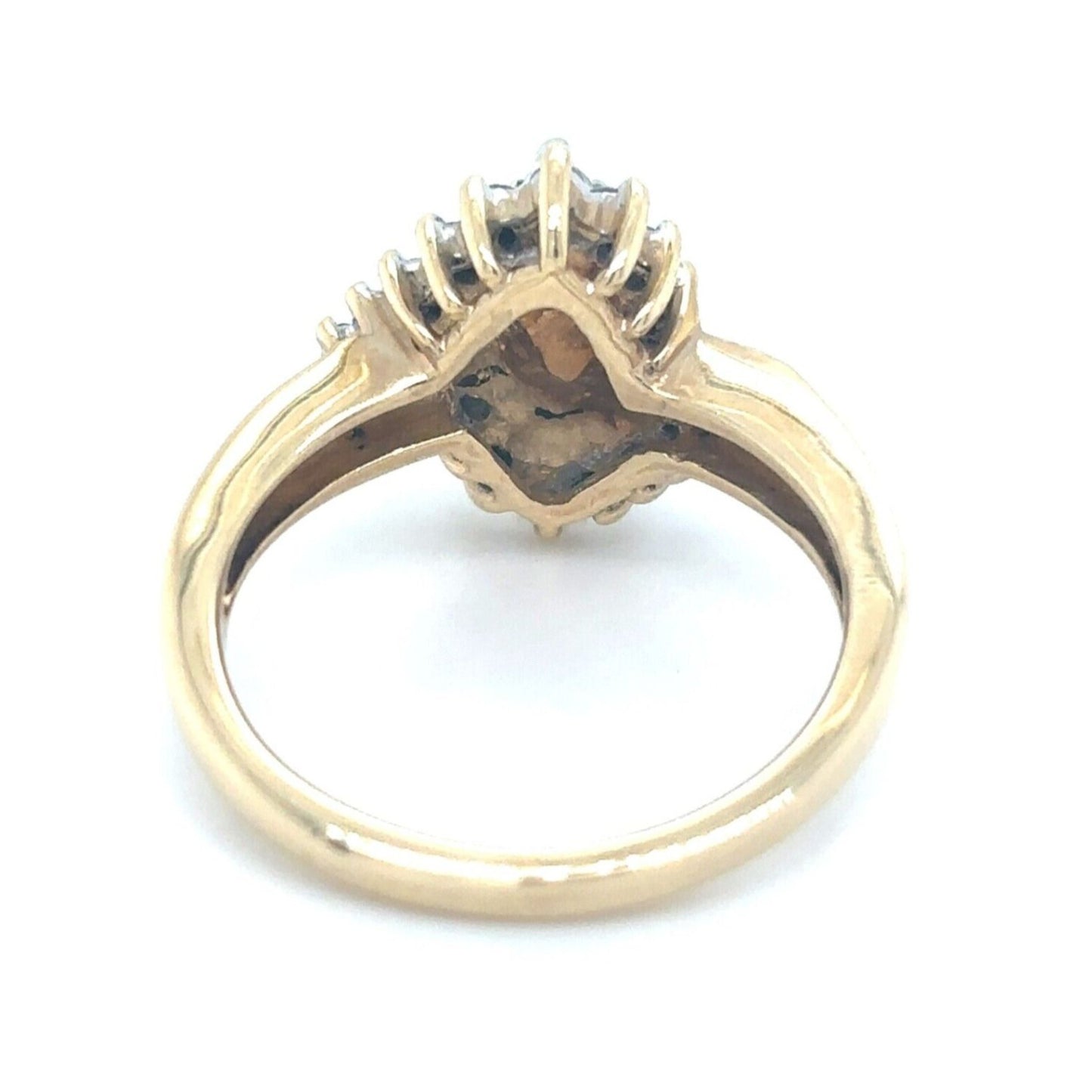 Keepsake 14k Yellow Gold 1/2ctw Diamond Size 5.5 Cluster Cocktail Ring 4.3g
