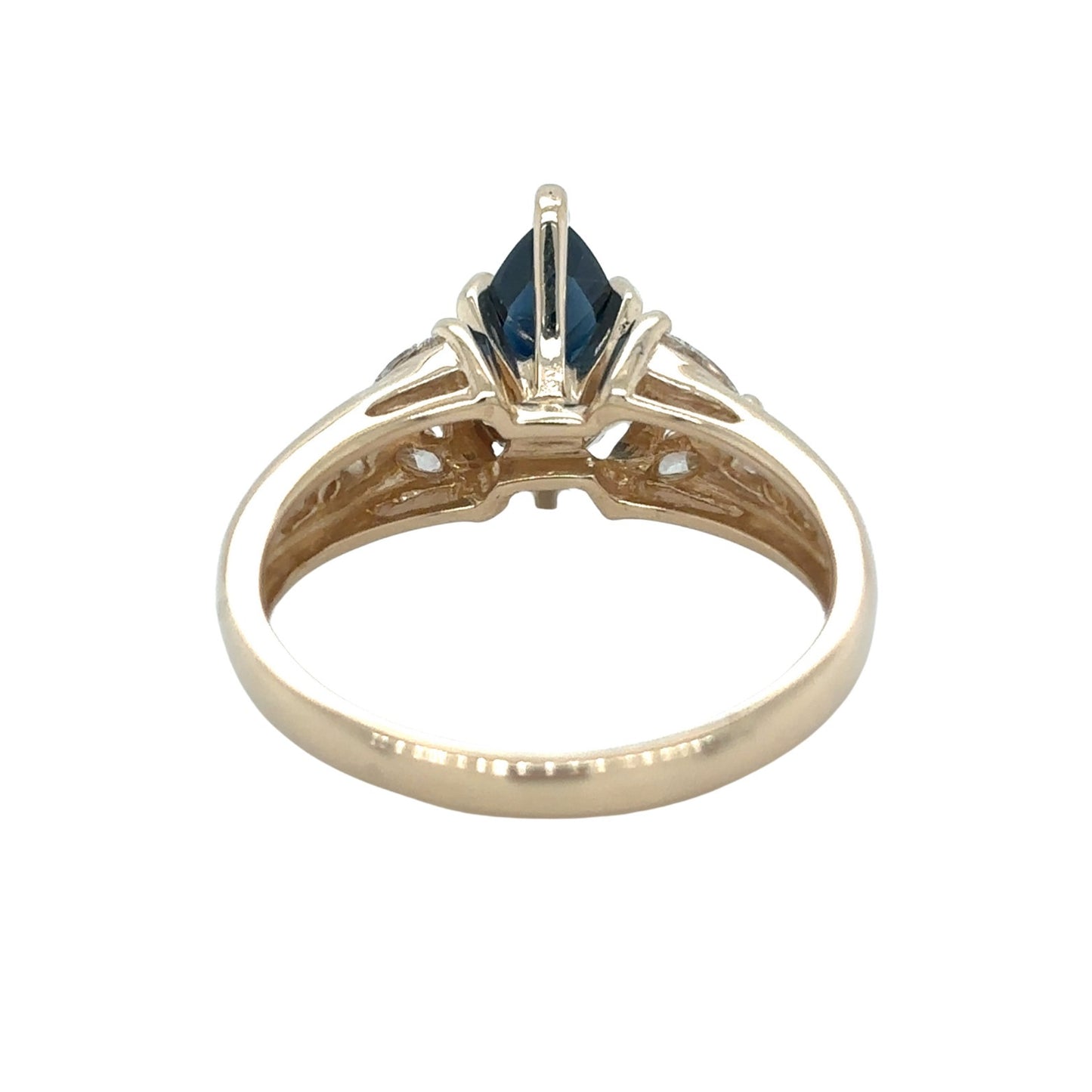 14k Yellow Gold 1 1/3ctw Sapphire Diamond Size 7.25 Ring 4.2g