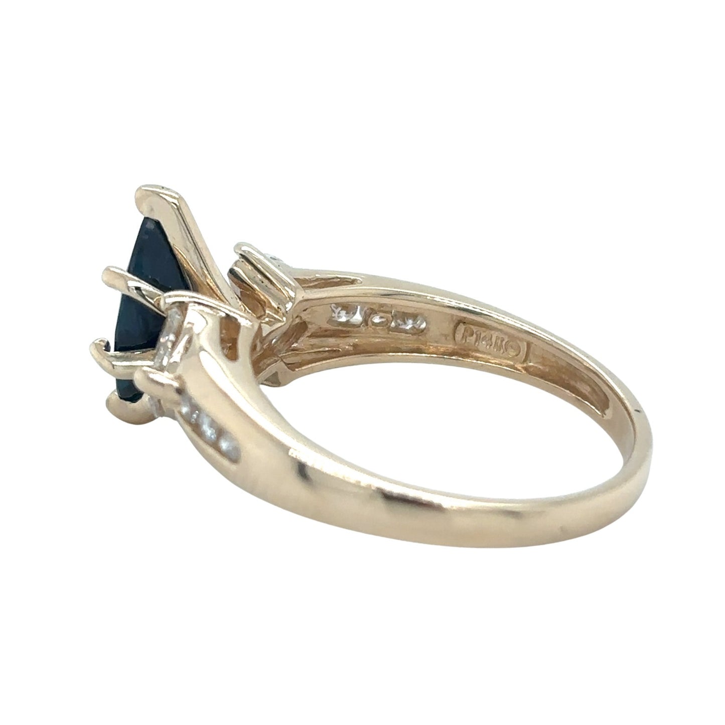 14k Yellow Gold 1 1/3ctw Sapphire Diamond Size 7.25 Ring 4.2g