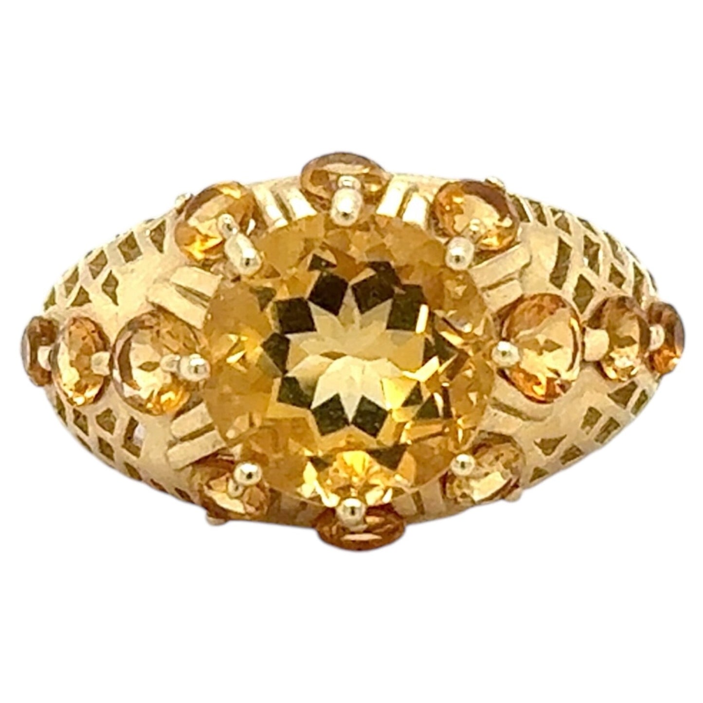 Unique 4.16ctw Yellow Citrine 14k Yellow Gold Ring 5.5g Size 7.25
