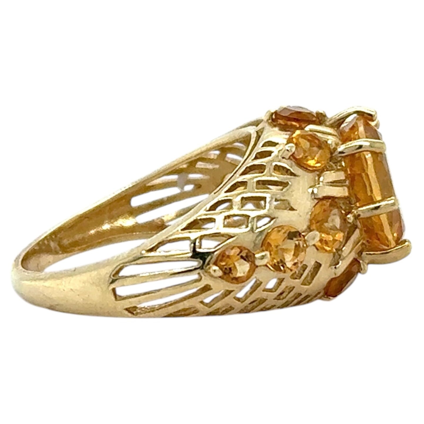 Unique 4.16ctw Yellow Citrine 14k Yellow Gold Ring 5.5g Size 7.25