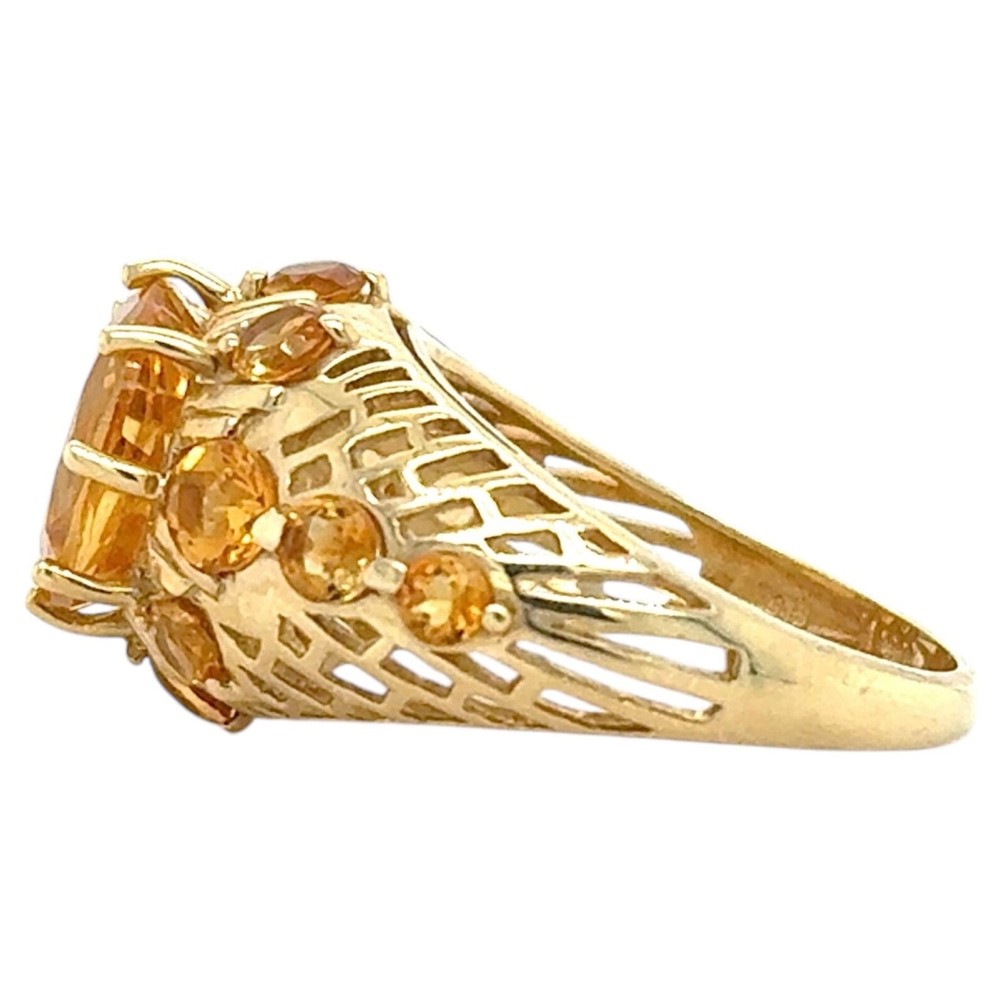 Unique 4.16ctw Yellow Citrine 14k Yellow Gold Ring 5.5g Size 7.25