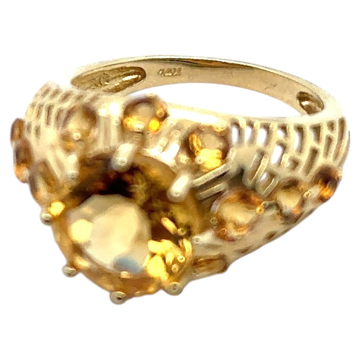 Unique 4.16ctw Yellow Citrine 14k Yellow Gold Ring 5.5g Size 7.25