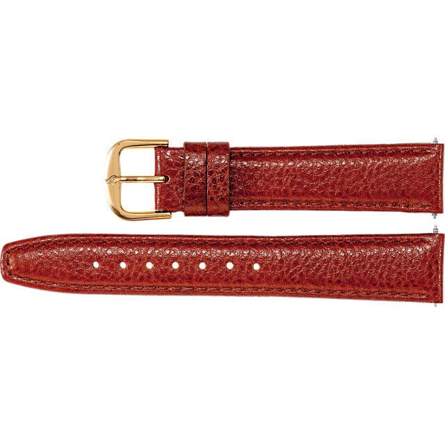 Men's 18mm Regular tan Leather Textured Calf Semi-Padded Watch Strap Band