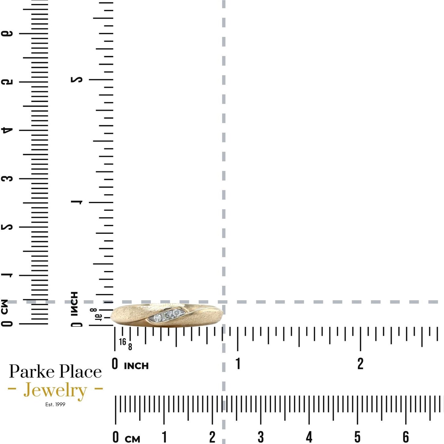 10k Yellow Gold Diamond Trio Accent Size 7 Ring 1.7g