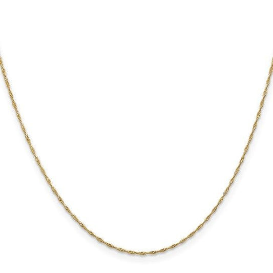 14k Yellow Gold Singapore Chain Necklace 18" Length