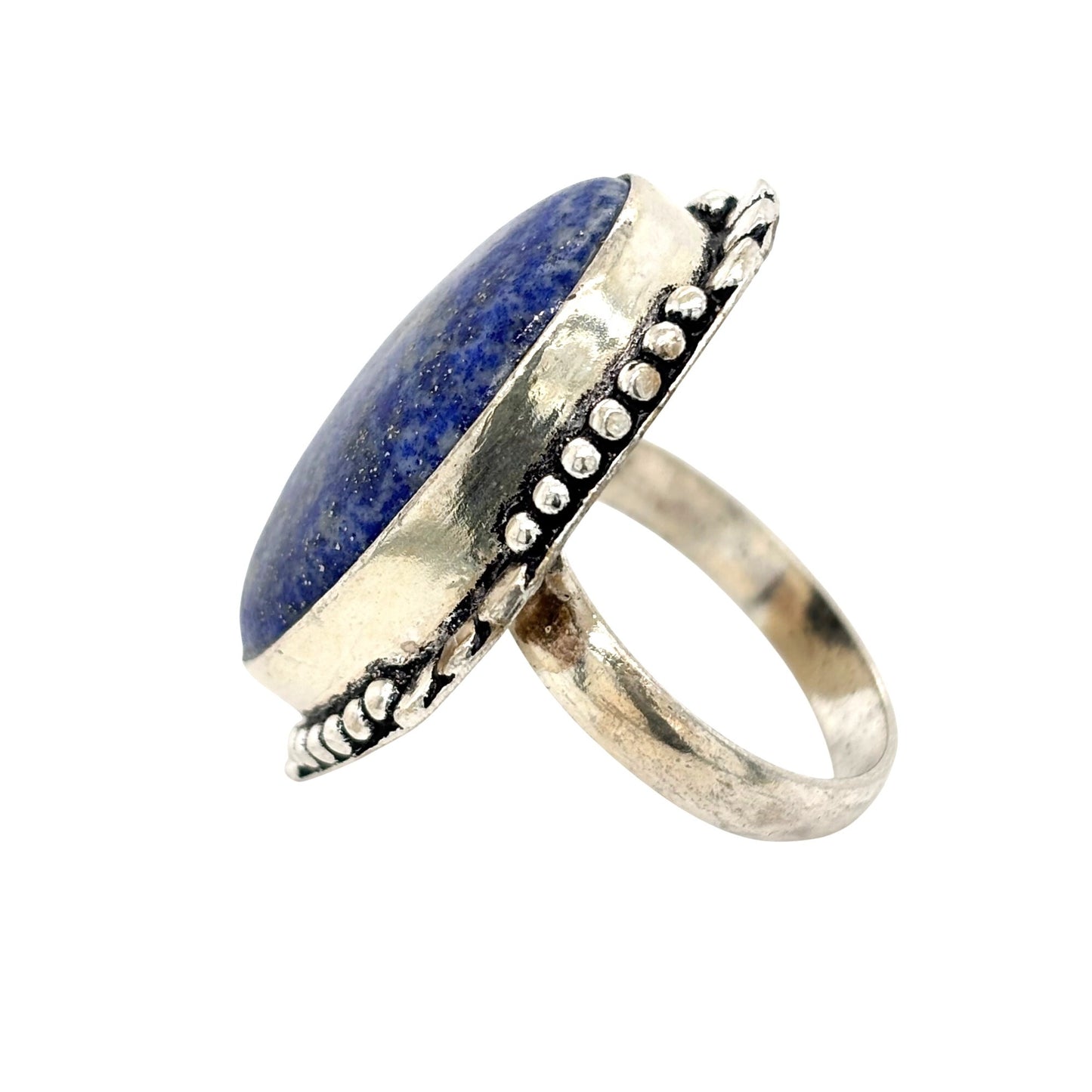 Sterling Silver Lapis Lazuli Ring Size 9.75 12.1g